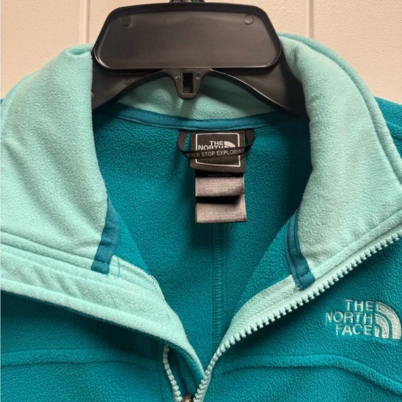 Women's The North Face Full-Zip Soft Fleece Jacket Teal Green Size Small EUC - Picture 2 of 11